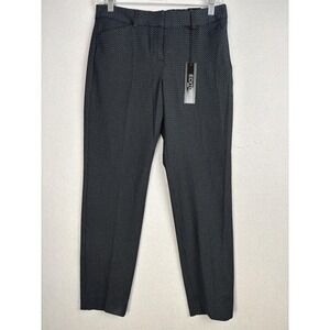 Express Editor Ankle Pants Womens 2R Black Blue Dotted Straight Work Office New